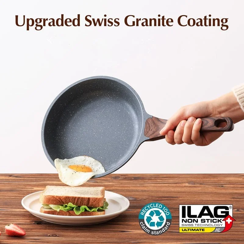 تابه نچسب SENSARTE با درب، تابه املت با روکش گرانیتی سوئیسی، تابه سرآشپز سالم با درب، بدون PFOA (قطر بالایی 20 سانتی متر + درب شیشه ای) تابه نچسب SENSARTE با درب، تابه املت با روکش گرانیتی سوئیسی، تابه سرآشپز سالم با درب، بدون PFOA (قطر بالایی 20 سانتی متر + درب شیشه ای)