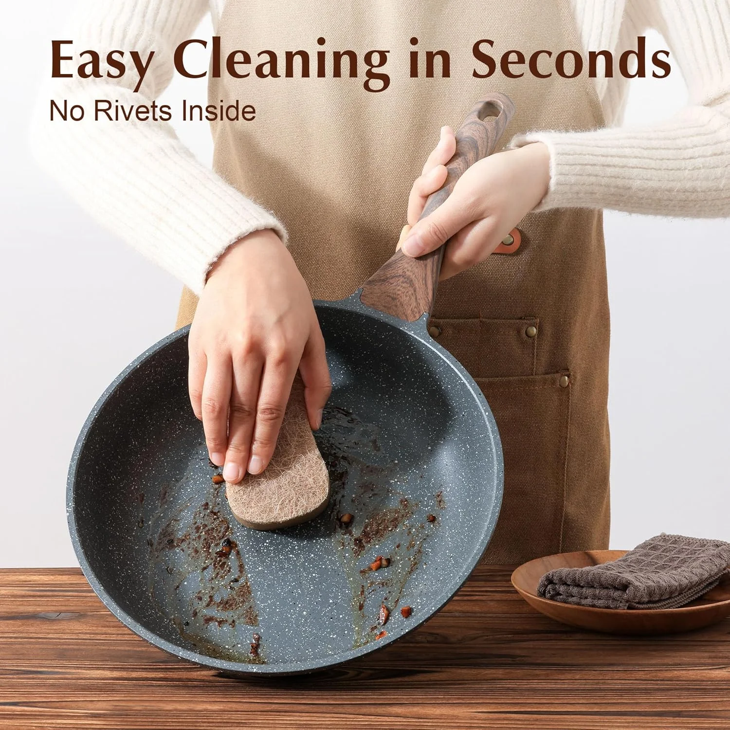 تابه نچسب SENSARTE با درب، تابه املت با روکش گرانیتی سوئیسی، تابه سرآشپز سالم با درب، بدون PFOA (قطر بالایی 20 سانتی متر + درب شیشه ای) تابه نچسب SENSARTE با درب، تابه املت با روکش گرانیتی سوئیسی، تابه سرآشپز سالم با درب، بدون PFOA (قطر بالایی 20 سانتی متر + درب شیشه ای)