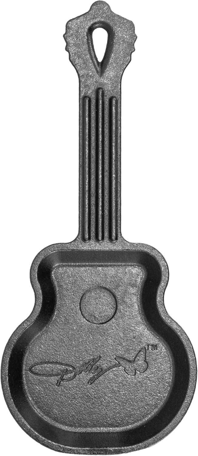 تابه گیتار چدنی کوچک لاج با طرح دالی پارتون، 4.5 اینچی - فقط شستشوی دستی، قطعه کلکسیونی - تابه چدنی برای یک نفر یا استفاده تزئینی