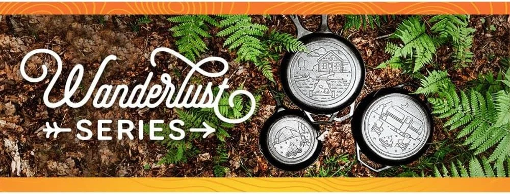 تابه چدنی لاج سری Wanderlust، مدل چادر مسافرتی، 8 اینچ، مشکی تابه چدنی لاج سری Wanderlust، مدل چادر مسافرتی، 8 اینچ، مشکی