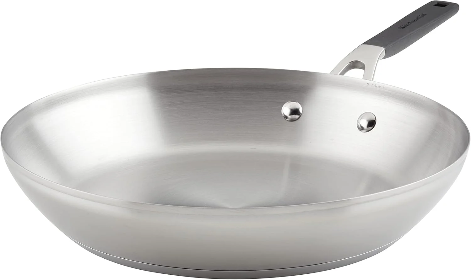 KitchenAid Stainless Steel Frying Pan/Skillet, 12 Inch, Brushed Stainless Steel