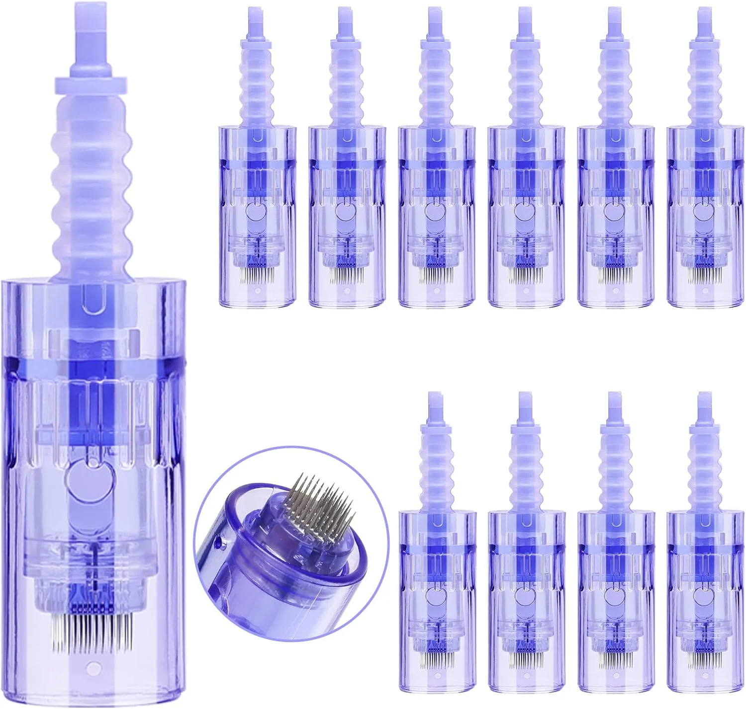 کارتریج های سوزنی میکرونیدلینگ یوفولی با 42 سوزن، کارتریج جایگزین میکرونیدلینگ بسته بندی شده به صورت جداگانه برای قلم درما برقی، 10 عدد