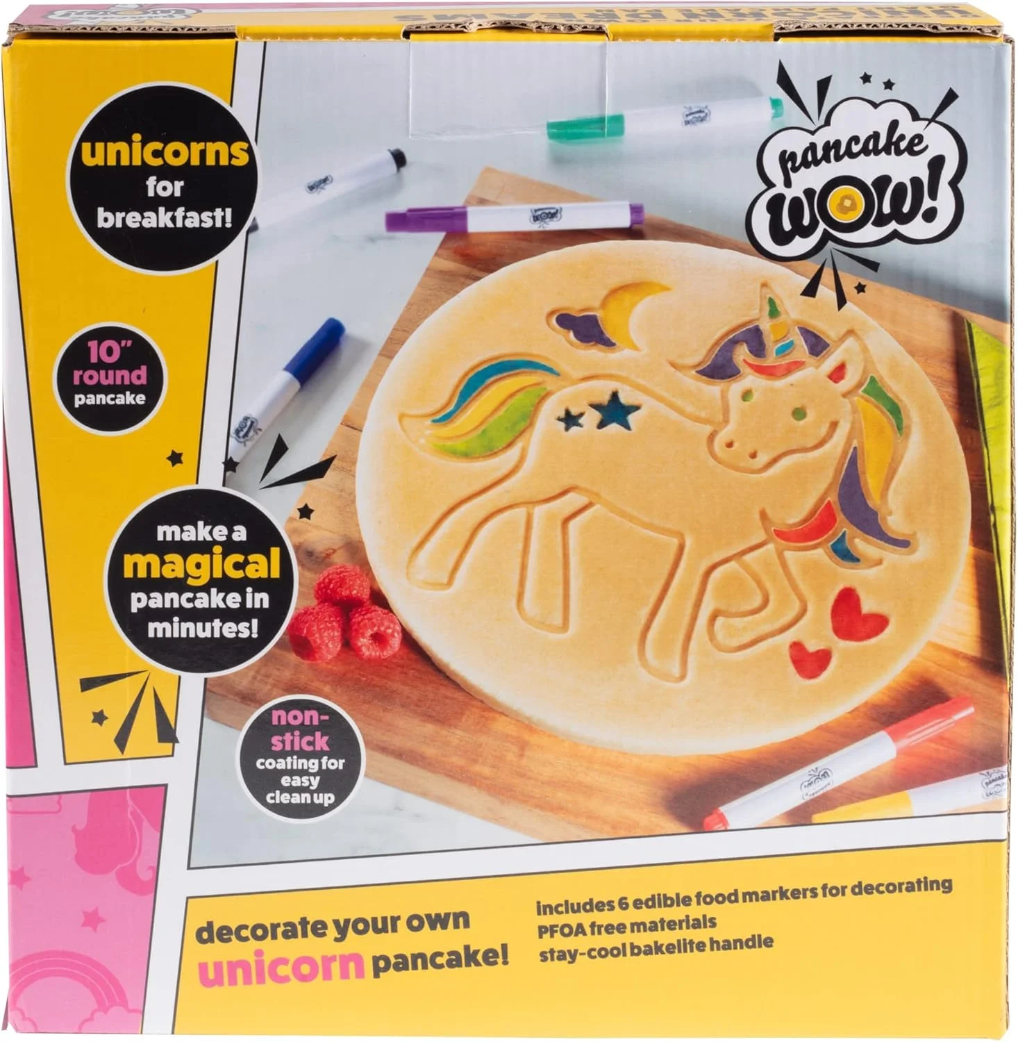 تابه بزرگ پنکیک تک شاخ 10 اینچی - پنکیک ها را با مجموعه 6 تایی ماژیک خوراکی تزئین کنید - تابه نچسب - هنر و کاردستی سرگرم کننده و صبحانه جادویی باحال برای کودکان و خانواده - هدیه ای عالی تابه بزرگ پنکیک تک شاخ 10 اینچی - پنکیک ها را با مجموعه 6 تایی ماژیک خوراکی تزئین کنید - تابه نچسب - هنر و کاردستی سرگرم کننده و صبحانه جادویی باحال برای کودکان و خانواده - هدیه ای عالی