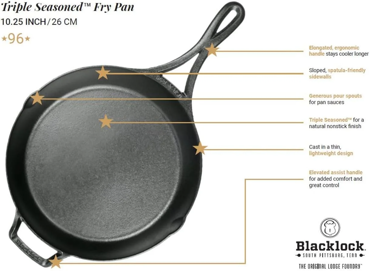 تابه چدنی لاج Blacklock سایز 10.25 اینچ