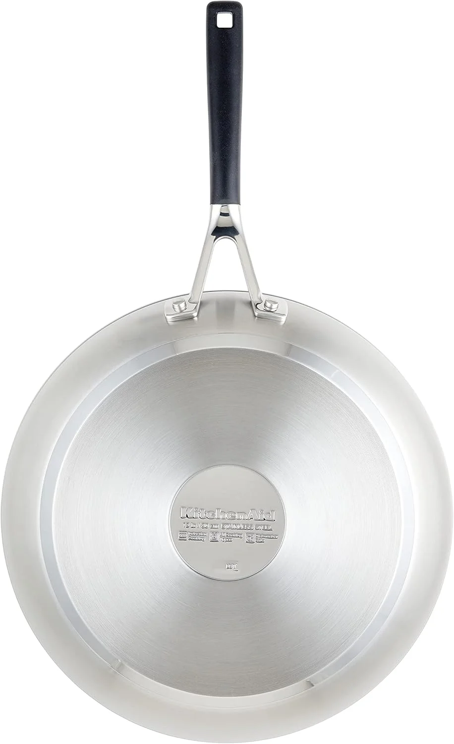 KitchenAid Stainless Steel Frying Pan/Skillet, 12 Inch, Brushed Stainless Steel