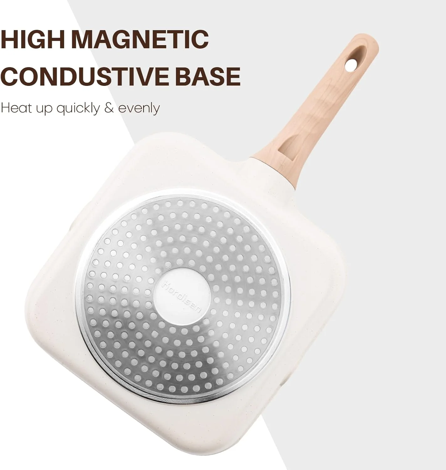 Kordisen Nonstick Grilling Pan with Lid for Stove Tops, 24cm Induction Square Grill Pan for Indoor Cooking, Granite Coating Steak Skillet with Pour Spouts, Versatile Griddle, White Kordisen Nonstick Grilling Pan with Lid for Stove Tops, 24cm Induction Square Grill Pan for Indoor Cooking, Granite Coating Steak Skillet with Pour Spouts, Versatile Griddle, White