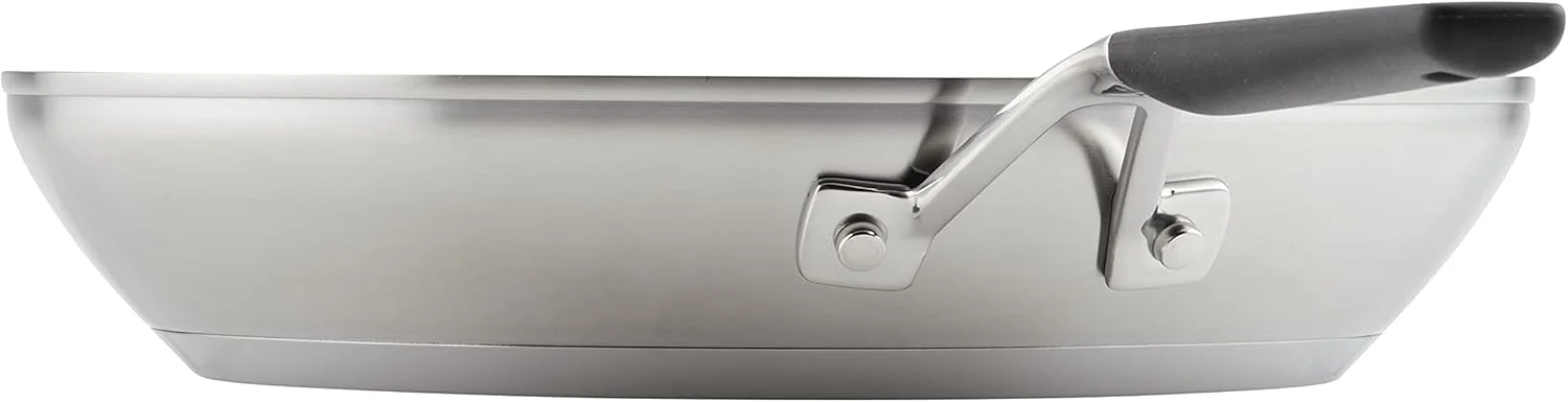 KitchenAid Stainless Steel Frying Pan/Skillet, 12 Inch, Brushed Stainless Steel