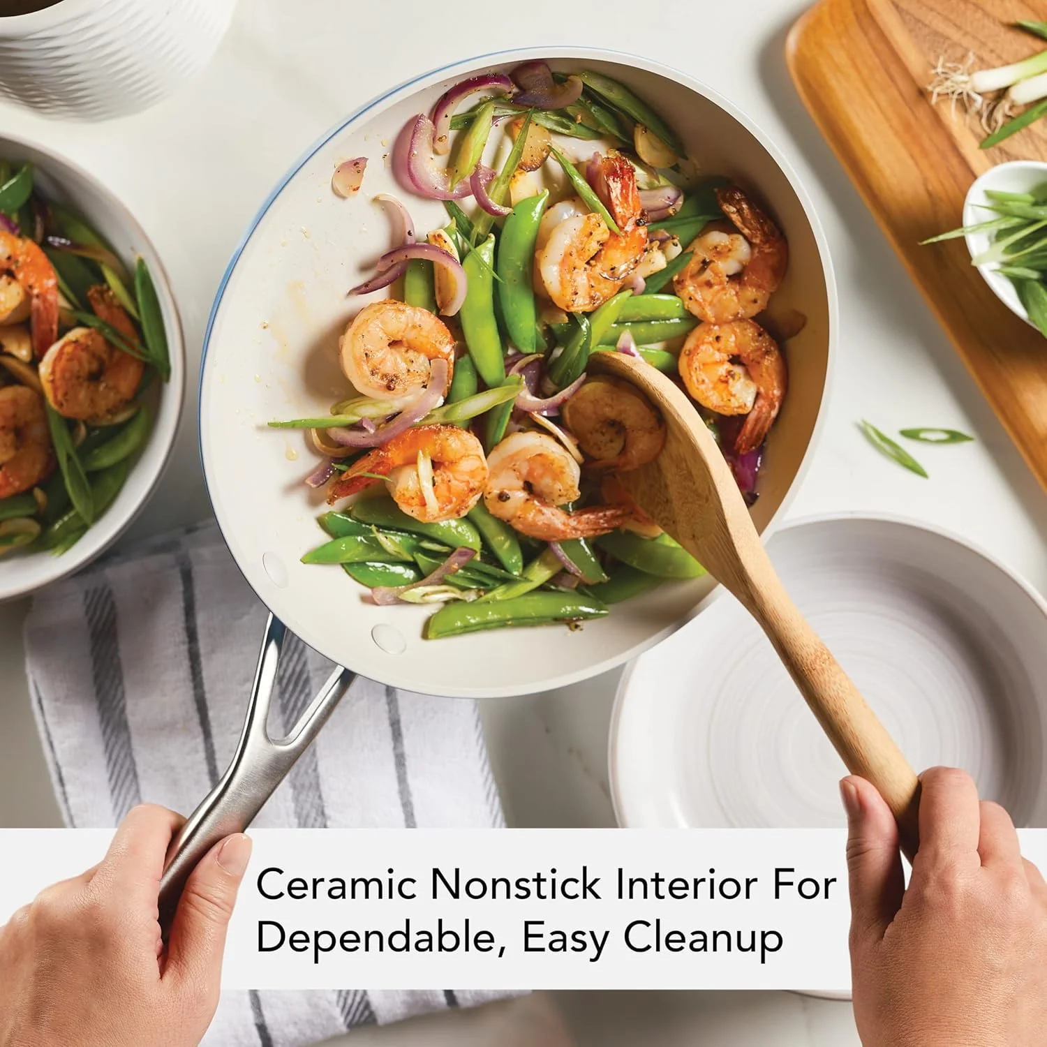 تابه سرامیکی نچسب هارد آنادایز شده کیچن اید، سایز 25 سانتیمتر، آبی مخملی