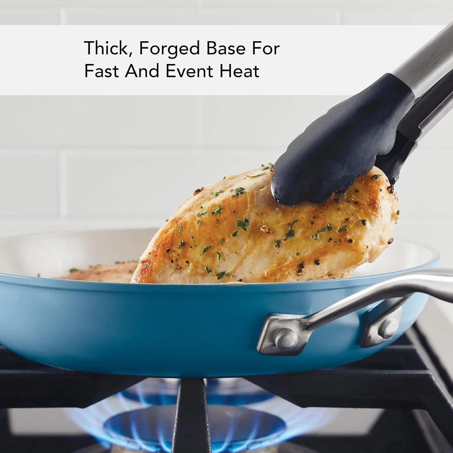 تابه سرامیکی نچسب هارد آنادایز شده کیچن اید، سایز 25 سانتیمتر، آبی مخملی