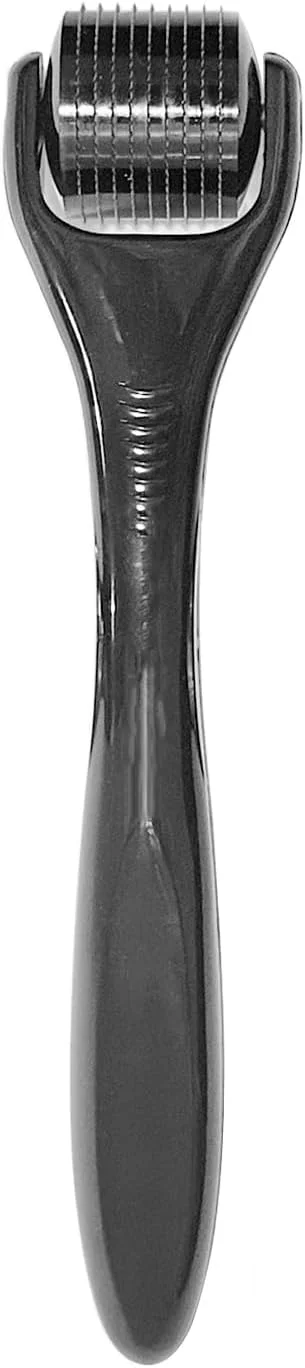 غلتک درمای پوست سر تزویق 0.25 میلی‌متری، غلتک میکرونیدل ریش، ابزار مراقبت از پوست و زیبایی، غلتک درمای میکرونیدل برای پوست صورت و ریش آقایان و بانوان (مشکی)