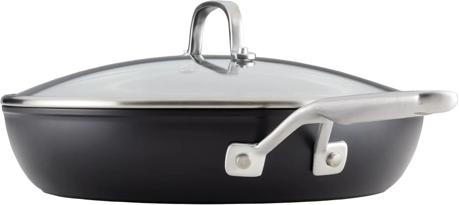 ست تابه نچسب القایی آنودایز سخت KitchenAid، 3 تکه - مشکی مات ست تابه نچسب القایی آنودایز سخت KitchenAid، 3 تکه - مشکی مات