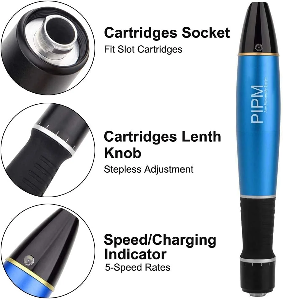 قلم میکرونیدلینگ بی سیم، کیت ابزار دستگاه برقی با کارتریج سوزن های جایگزین 36 پین (12 عدد) Ultima A1