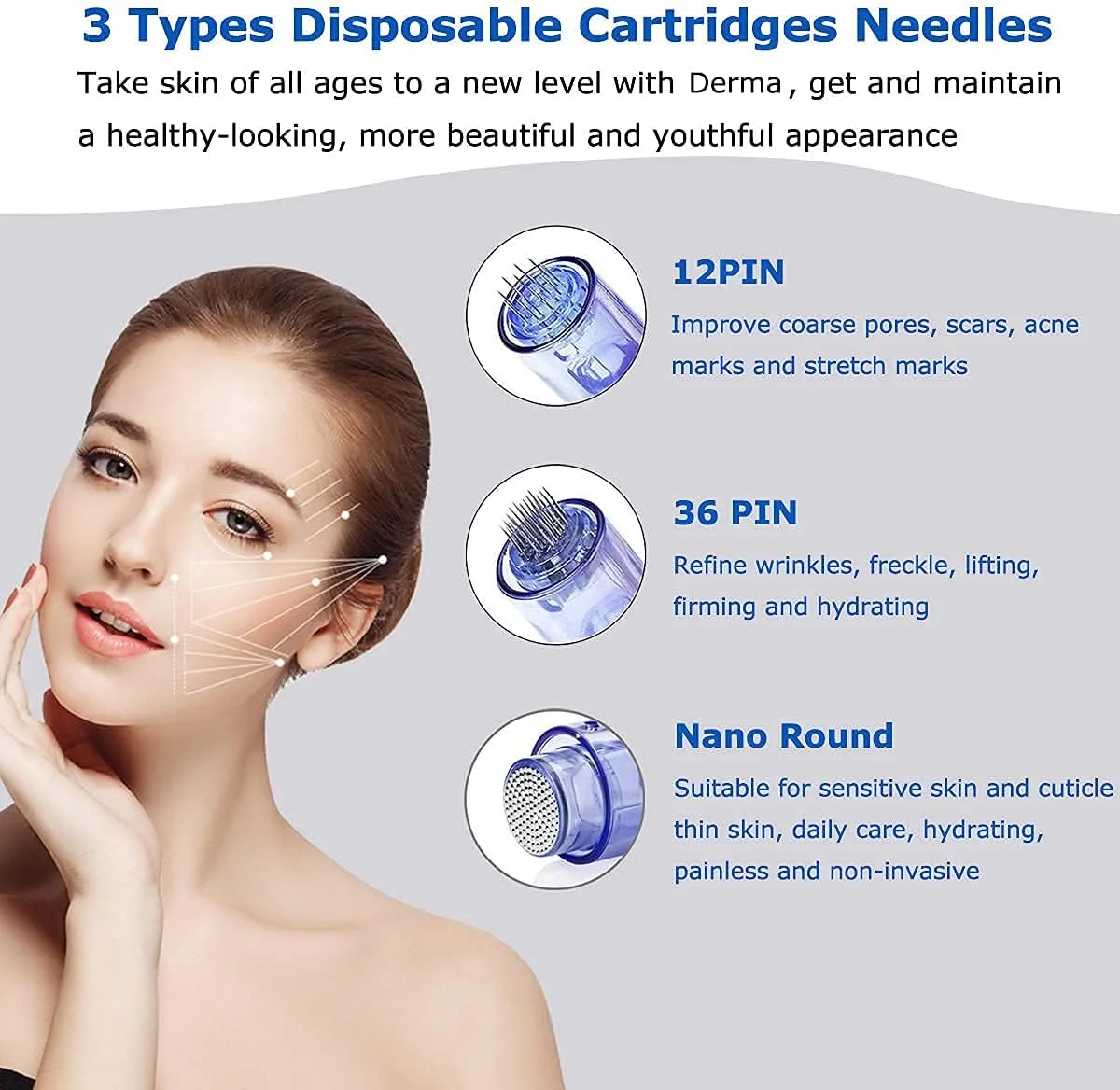 دکتر.قلم A6 Ultima قلم میکرونیدلینگ برقی تاپدایرکت، قلم درمارولر قابل تنظیم 0.25-2.5 میلیمتری برای چین و چروک، ترکهای پوستی، جای زخم، جوانسازی، همراه با 2 عدد کارتریج 12 پین، 2 عدد کارتریج 36 پین، 2 عدد کارتریج نانو گرد دکتر.قلم A6 Ultima قلم میکرونیدلینگ برقی تاپدایرکت، قلم درمارولر قابل تنظیم 0.25-2.5 میلیمتری برای چین و چروک، ترکهای پوستی، جای زخم، جوانسازی، همراه با 2 عدد کارتریج 12 پین، 2 عدد کارتریج 36 پین، 2 عدد کارتریج نانو گرد