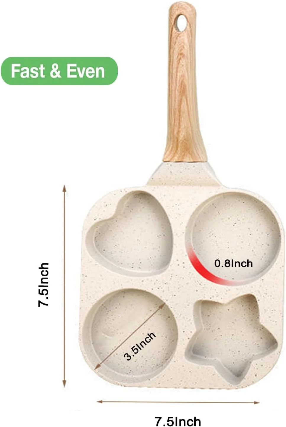 تابه نچسب جاست آپ، تابه تخم مرغ 4 خانه، تابه گریل نچسب تقسیم شده، تابه تخم مرغ گرانیتی سالم 7.5 اینچی با دسته ضد سوزش، تابه صبحانه برای تخم مرغ، پنکیک، بیکن (سفید) تابه نچسب جاست آپ، تابه تخم مرغ 4 خانه، تابه گریل نچسب تقسیم شده، تابه تخم مرغ گرانیتی سالم 7.5 اینچی با دسته ضد سوزش، تابه صبحانه برای تخم مرغ، پنکیک، بیکن (سفید)
