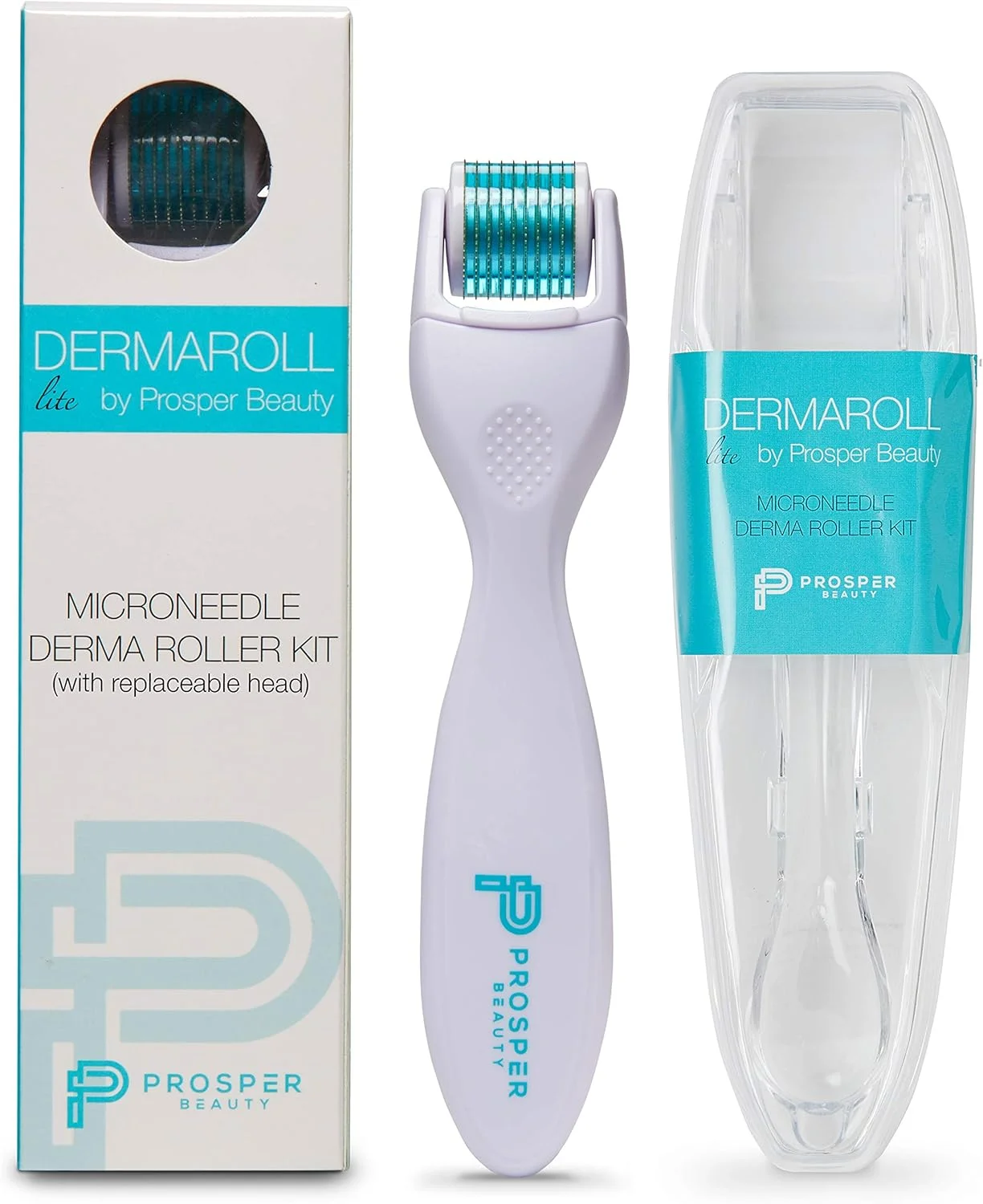 کیت میکرونیدلینگ درمارولر Prosper Beauty [DERMAROLL lite by]، دارای 540 سوزن میکرو تیتانیومی 0.25 میلی‌متری، غلتک صورت میکرونیدلینگ لایه‌بردار، میکرودرم ابریژن، ابزار مراقبت از پوست درما، درماپلنینگ، درماپن