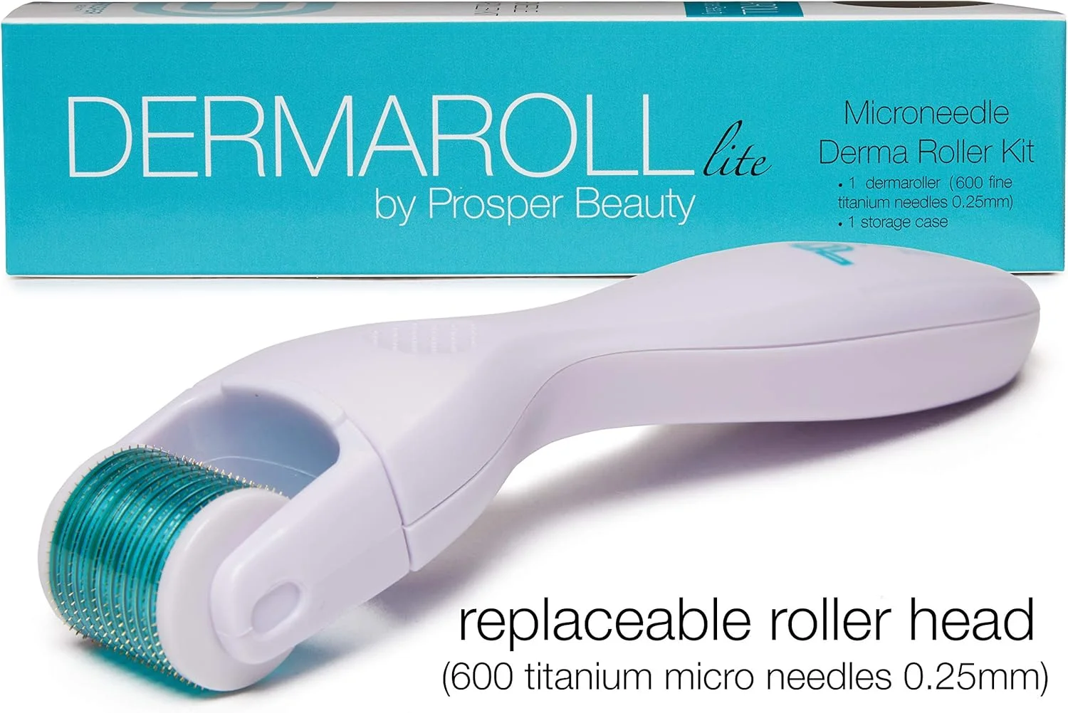 کیت میکرونیدلینگ درمارولر Prosper Beauty [DERMAROLL lite by]، دارای 540 سوزن میکرو تیتانیومی 0.25 میلی‌متری، غلتک صورت میکرونیدلینگ لایه‌بردار، میکرودرم ابریژن، ابزار مراقبت از پوست درما، درماپلنینگ، درماپن