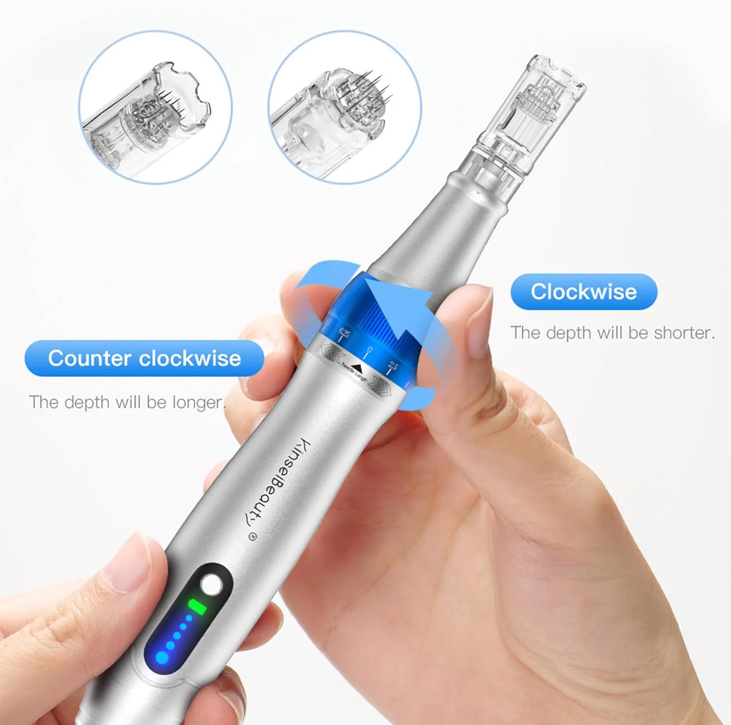 قلم میکرونیدلینگ حرفه ای با 5 سرعت، دستگاه میکرونیدلینگ بی سیم قابل تنظیم Ultima A6 Pro به همراه 2 عدد کارتریج جایگزین 12 پین، 2 عدد 24 پین، 2 عدد 36 پین