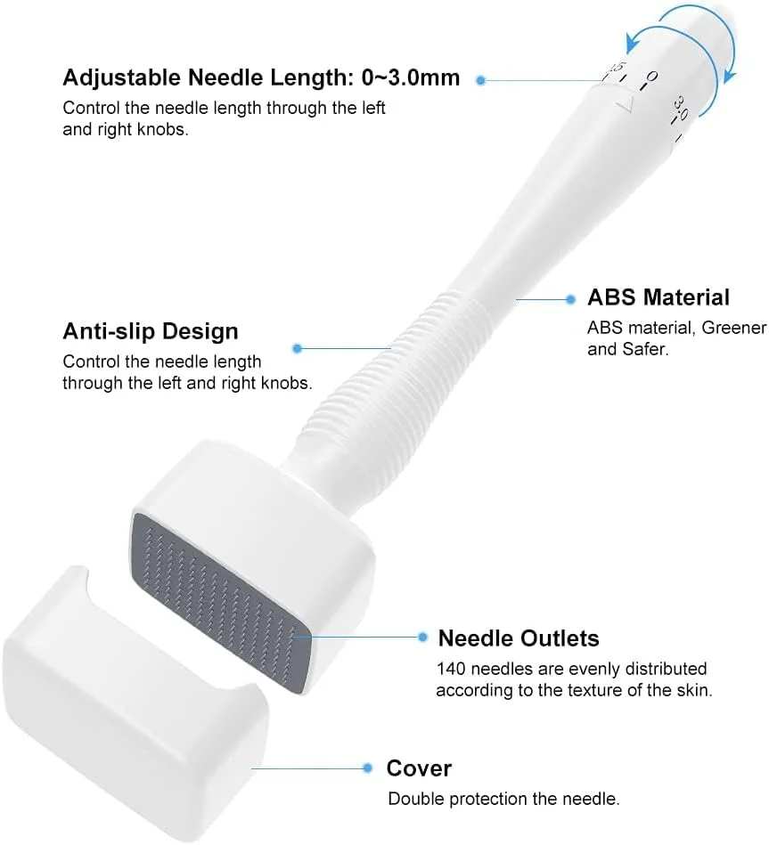 میکرونیدلینگ درما استمپ R A Products، جایگزین درما رولر، قلم میکرونیدلینگ قابل استفاده مجدد با پوشش سوزن، ابزار مراقبت از پوست برای صورت، بدن، رشد مو و ریش