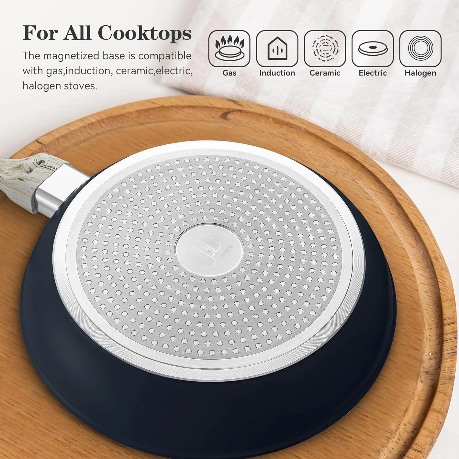 ست ماهیتابه نچسب Joware، ست ماهیتابه سرامیکی 8، 9.5 و 11 اینچی، تابه سرامیکی با دسته خنک، تابه های غیر سمی برای پخت و پز و قابل شستشو در ماشین ظرفشویی، آبی و سفید، بدون PFAS، PTFE و PFOA ست ماهیتابه نچسب Joware، ست ماهیتابه سرامیکی 8، 9.5 و 11 اینچی، تابه سرامیکی با دسته خنک، تابه های غیر سمی برای پخت و پز و قابل شستشو در ماشین ظرفشویی، آبی و سفید، بدون PFAS، PTFE و PFOA