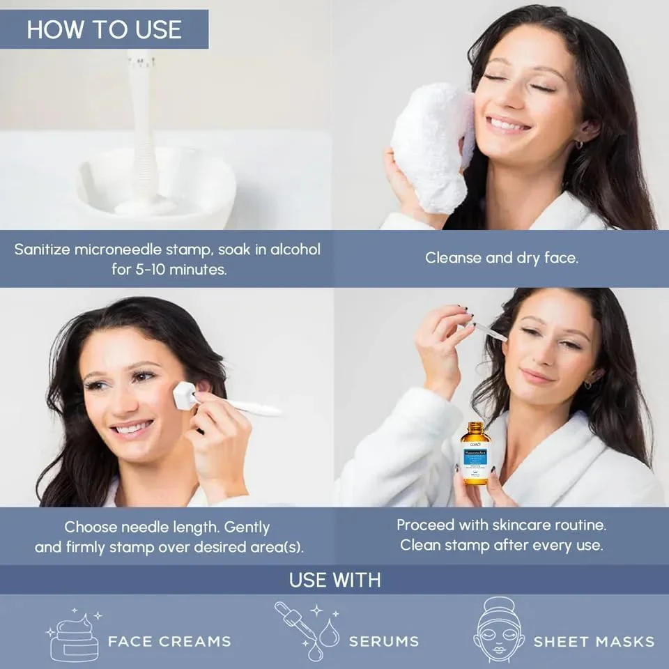 قلم درما استمپ قابل تنظیم R A Products با سوزن های تیتانیومی 140A برای جای زخم آکنه، صورت، رشد مو و ریش - 0.25 میلی متر تا 3 میلی متر
