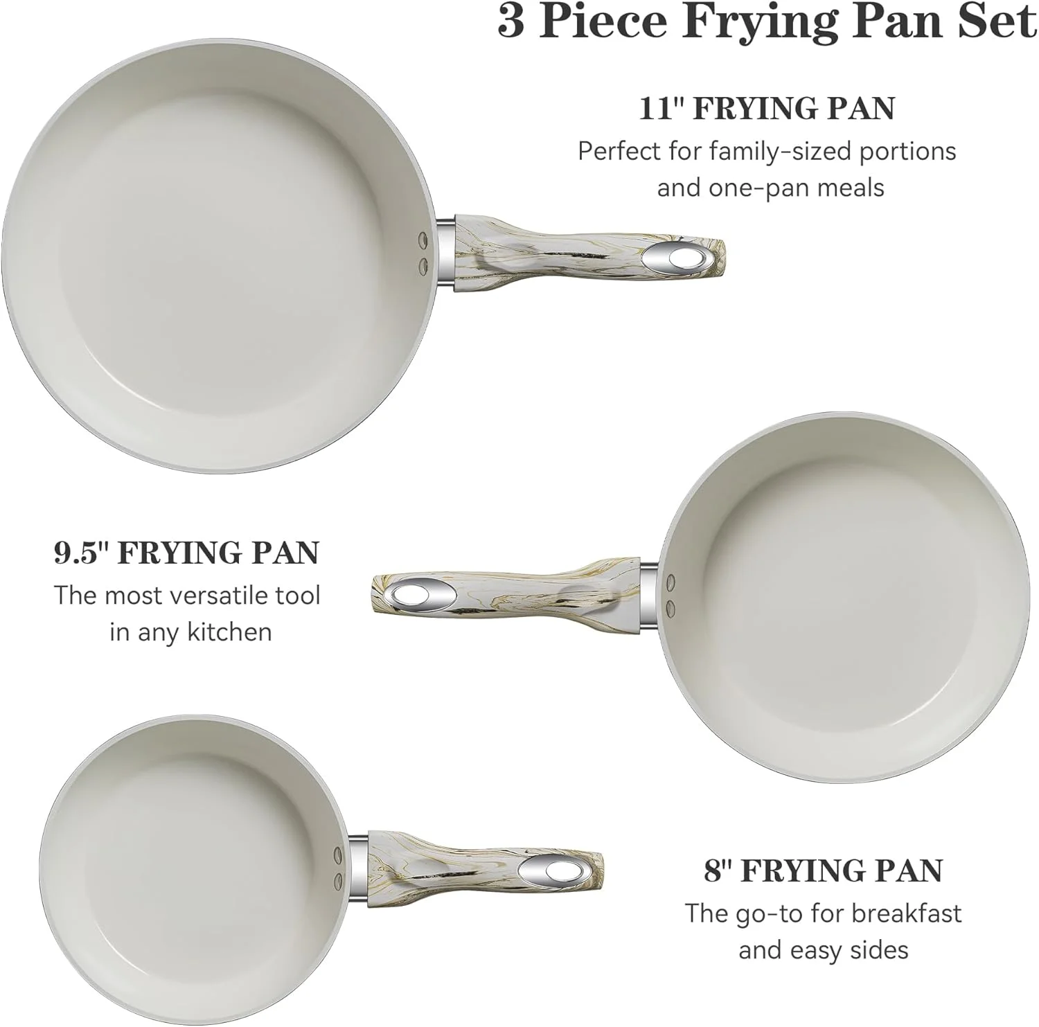 ست ماهیتابه نچسب Joware، ست ماهیتابه سرامیکی 8، 9.5 و 11 اینچی، تابه سرامیکی با دسته خنک، تابه های غیر سمی برای پخت و پز و قابل شستشو در ماشین ظرفشویی، آبی و سفید، بدون PFAS، PTFE و PFOA ست ماهیتابه نچسب Joware، ست ماهیتابه سرامیکی 8، 9.5 و 11 اینچی، تابه سرامیکی با دسته خنک، تابه های غیر سمی برای پخت و پز و قابل شستشو در ماشین ظرفشویی، آبی و سفید، بدون PFAS، PTFE و PFOA