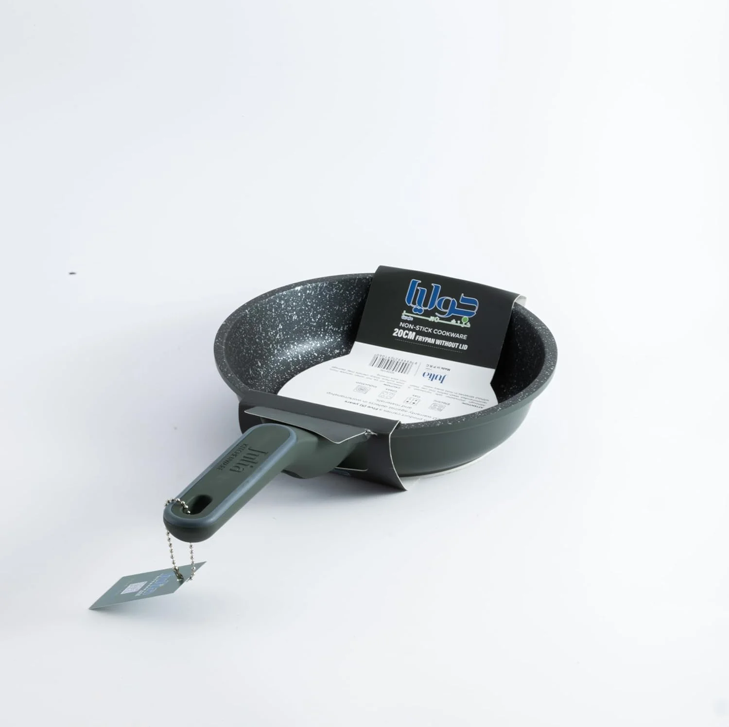 تابه جولیا الیت-پرو بدون درب 20 سانتی متری گرانیتی سبز نچسب، تابه پخت و پز فورج شده با دسته نرم، تابه بادوام و سبک برای استفاده روزانه در انواع اجاق گاز