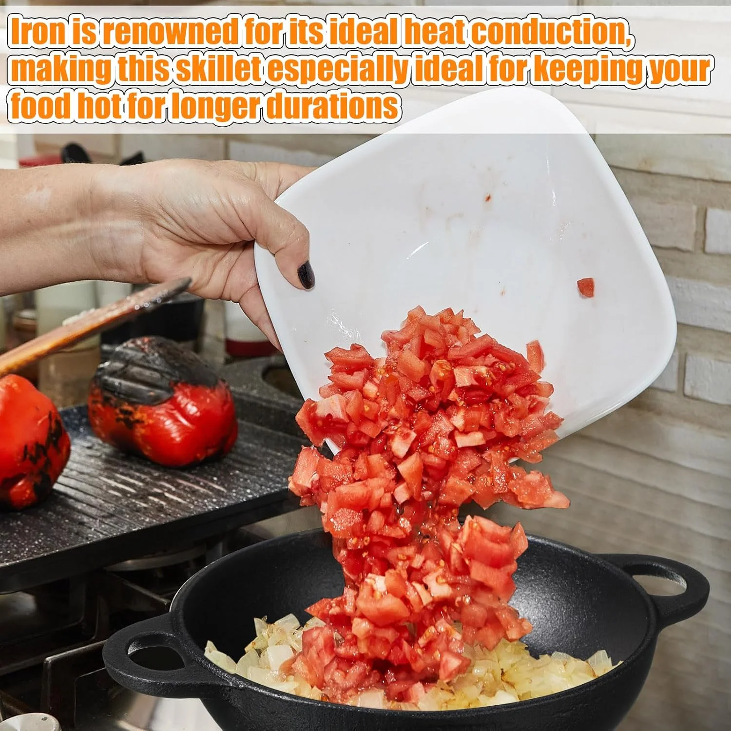 جینگمور، 2 ست تابه چدنی کوچک با پایه چوبی، بشقاب چدنی کوچک، تابه گرد فاجیتا، ظرف استیک داغ برای پخت و پز (6.1 اینچ) جینگمور، 2 ست تابه چدنی کوچک با پایه چوبی، بشقاب چدنی کوچک، تابه گرد فاجیتا، ظرف استیک داغ برای پخت و پز (6.1 اینچ)