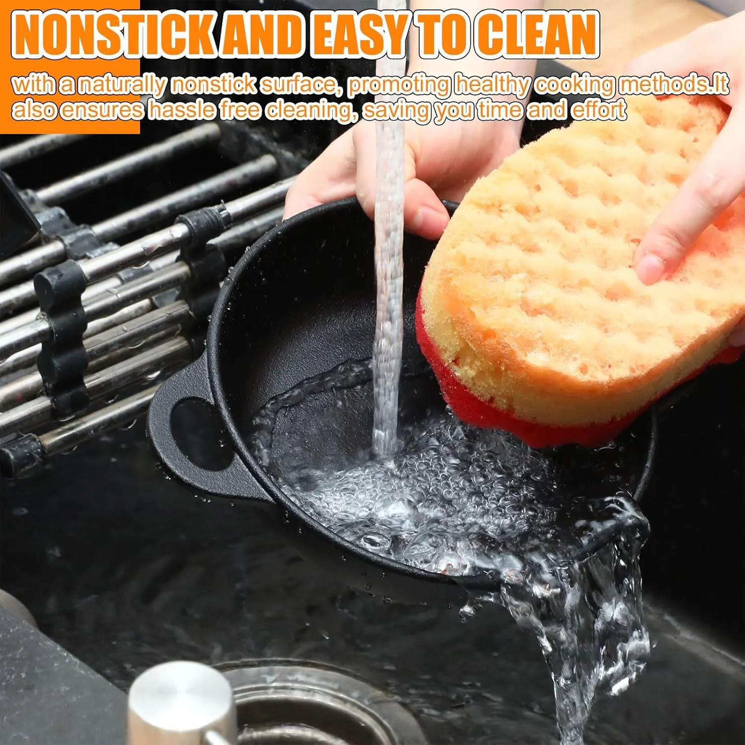 جینگمور، 2 ست تابه چدنی کوچک با پایه چوبی، بشقاب چدنی کوچک، تابه گرد فاجیتا، ظرف استیک داغ برای پخت و پز (6.1 اینچ) جینگمور، 2 ست تابه چدنی کوچک با پایه چوبی، بشقاب چدنی کوچک، تابه گرد فاجیتا، ظرف استیک داغ برای پخت و پز (6.1 اینچ)