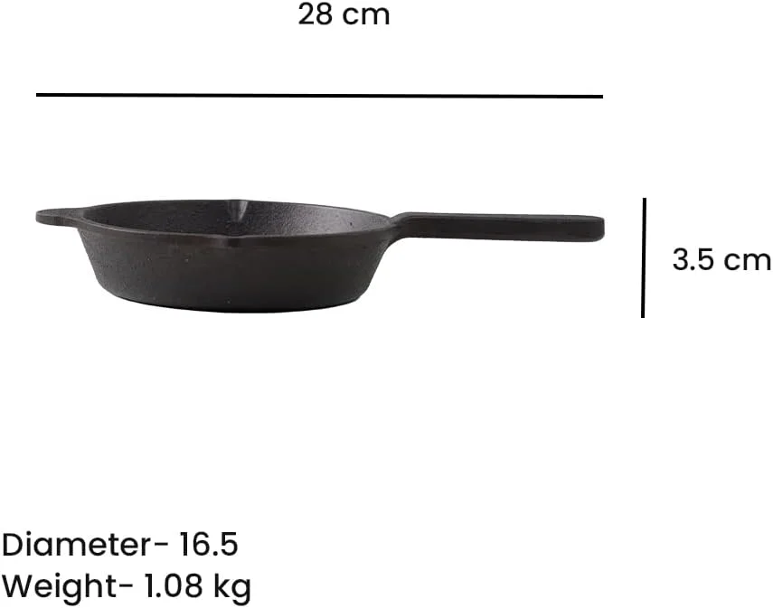 The Indus Valley Preseasoned Cast Iron Fry Pan/Skillet with Long Handle | Very Small 15.9cm/6.2inch, 0.42Ltr, 1.09kg | Induction Friendly | Nonstick Fry Pan,100% Pure & Toxin Free, No Chemical Coating The Indus Valley Preseasoned Cast Iron Fry Pan/Skillet with Long Handle | Very Small 15.9cm/6.2inch, 0.42Ltr, 1.09kg | Induction Friendly | Nonstick Fry Pan,100% Pure & Toxin Free, No Chemical Coating