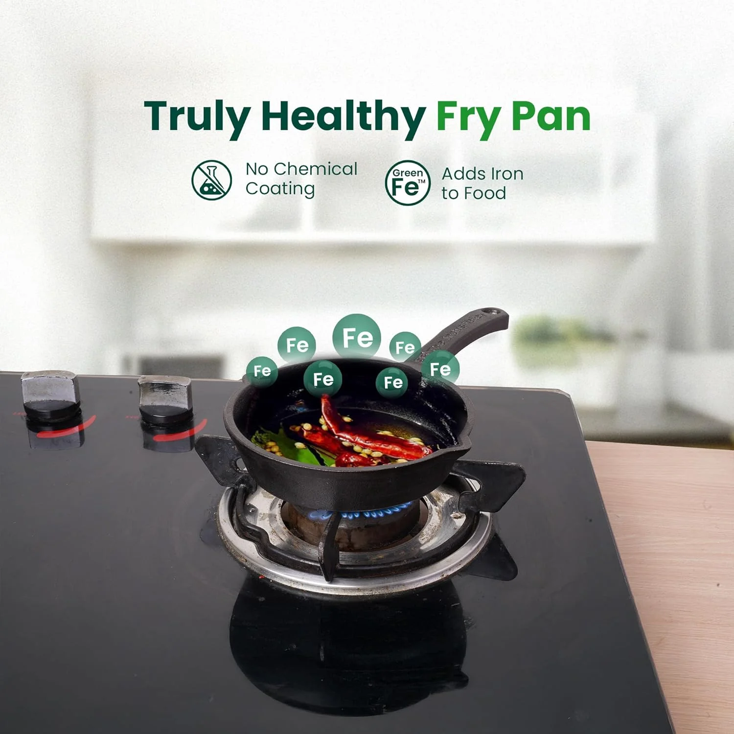 The Indus Valley Preseasoned Cast Iron Fry Pan/Skillet with Long Handle | Very Small 15.9cm/6.2inch, 0.42Ltr, 1.09kg | Induction Friendly | Nonstick Fry Pan,100% Pure & Toxin Free, No Chemical Coating The Indus Valley Preseasoned Cast Iron Fry Pan/Skillet with Long Handle | Very Small 15.9cm/6.2inch, 0.42Ltr, 1.09kg | Induction Friendly | Nonstick Fry Pan,100% Pure & Toxin Free, No Chemical Coating