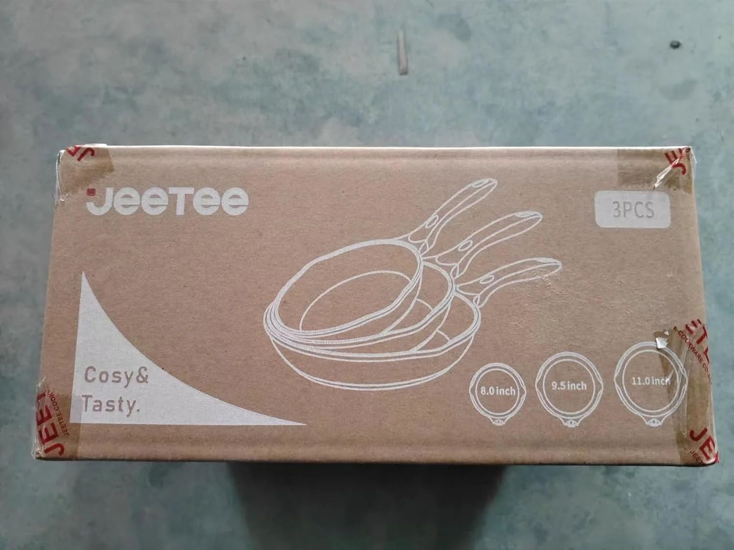 ست ماهیتابه نچسب JEETEE، ست تابه املت نچسب 3 تکه، 8 اینچ، 9.5 اینچ، 11 اینچ، ماهیتابه نچسب گرانیتی با دسته باکالیت، سازگار با همه اجاق گازها (گازی، برقی و القایی)، خاکستری