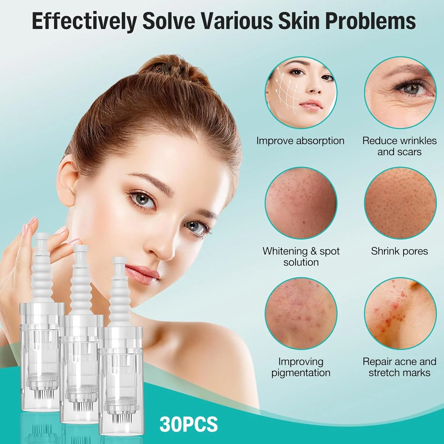 بسته 30 عددی سوزن های میکرونیدلینگ 12 پین، سوزن های جایگزین قلم میکرونیدلینگ، سری های جایگزین درماپن، دستگاه میکرونیدلینگ برای ترمیم پوست بسته 30 عددی سوزن های میکرونیدلینگ 12 پین، سوزن های جایگزین قلم میکرونیدلینگ، سری های جایگزین درماپن، دستگاه میکرونیدلینگ برای ترمیم پوست