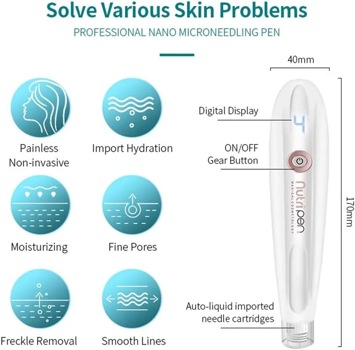 قلم میکرونیدلینگ PEHUB Hydra Pen H2 - قلم میکرونیدلینگ برای وارد کردن اسانس و استفاده خودکار از سرم - ابزار شگفت انگیز مراقبت از پوست برای استفاده شخصی در خانه