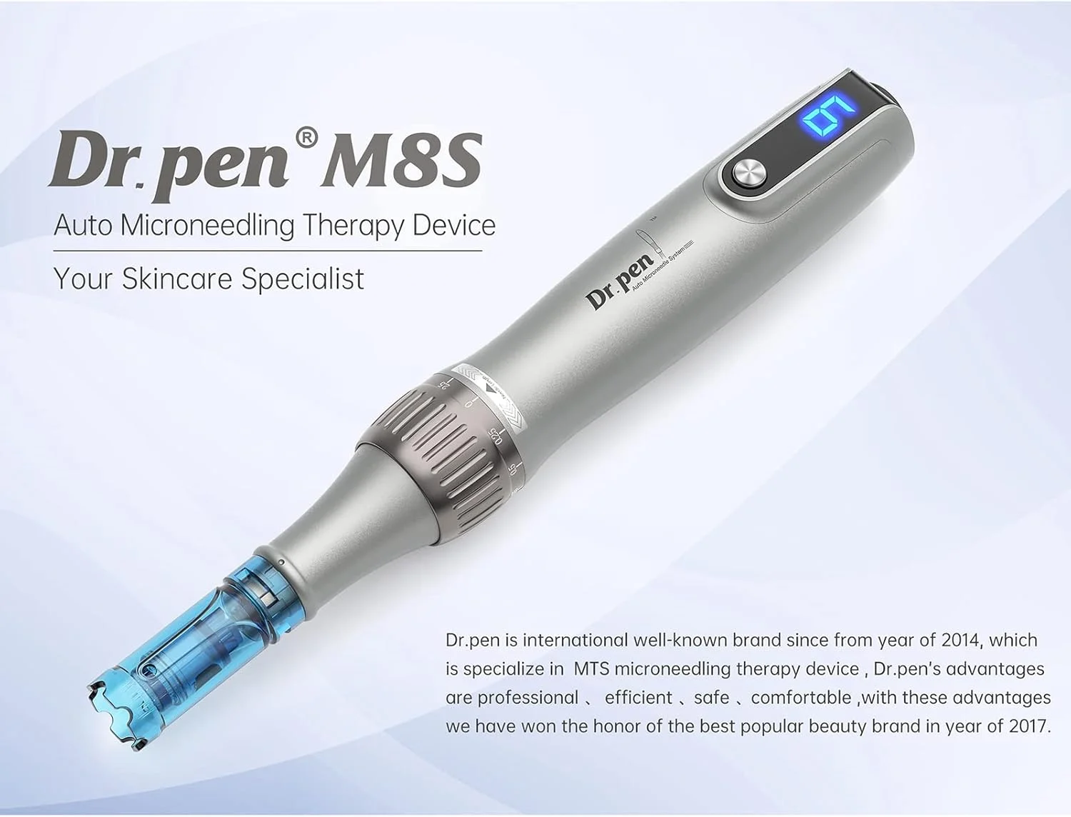 OUNA Electric Derma Pen Skin Care Tool Mesotherapy Auto Micro Derma Therapy With Cartridges 18pins *2 + 24pins *2 + 36pins *2 + 42pins *2 + Nano-R *2