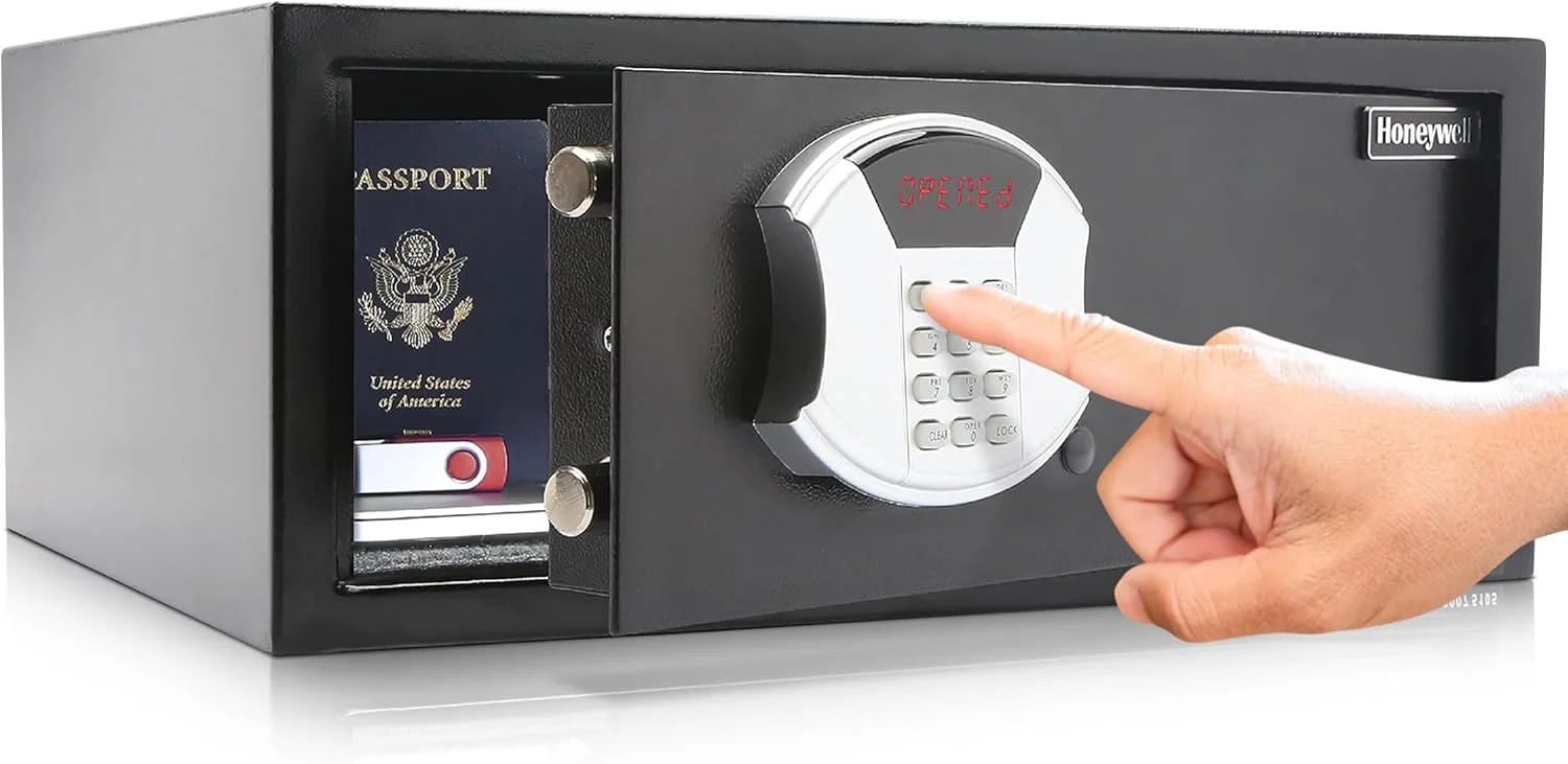 گاوصندوق امنیتی فولادی هانیول با قفل دیجیتال، کم ارتفاع متوسط، 1.14 فوت مکعب
