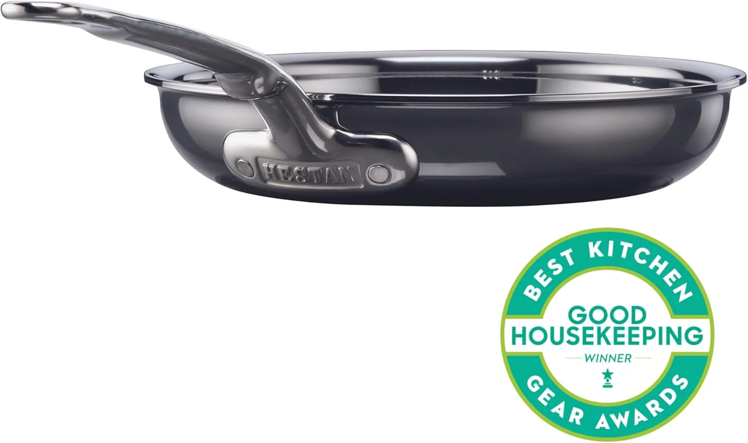 هستان - مجموعه نانوباند - تابه استیل ضد زنگ تیتانیومی 8.5 اینچی - پخت و پز تمیز بدون مواد سمی، PFAS و مواد شیمیایی، سازگار با اجاق گاز القایی