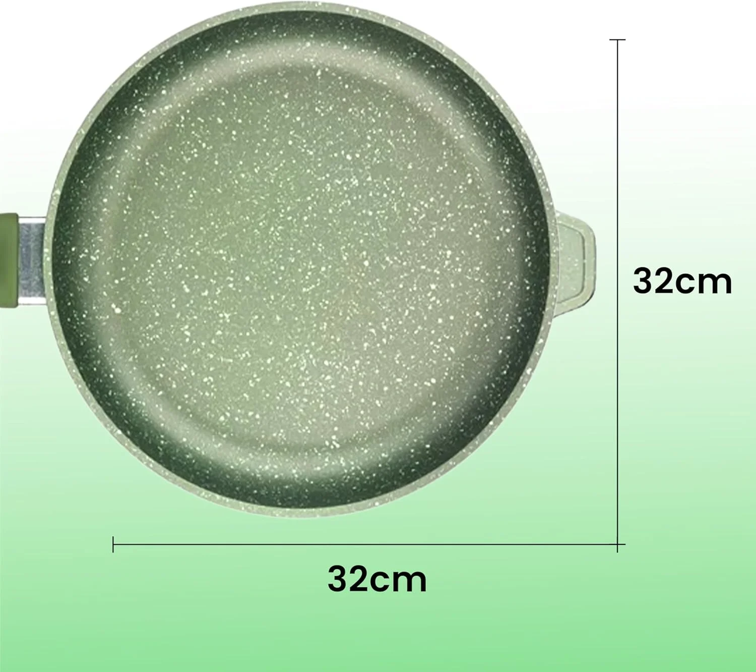 تابه القایی های-تک برایت استون با درب شیشه ای | تابه نچسب 24 سانتی متری با پوشش سه لایه گرین استون | تابه آلومینیومی ضخیم ایتالیایی | مقاوم در برابر خراش و بدون نیکل | سبز تابه القایی های-تک برایت استون با درب شیشه ای | تابه نچسب 24 سانتی متری با پوشش سه لایه گرین استون | تابه آلومینیومی ضخیم ایتالیایی | مقاوم در برابر خراش و بدون نیکل | سبز