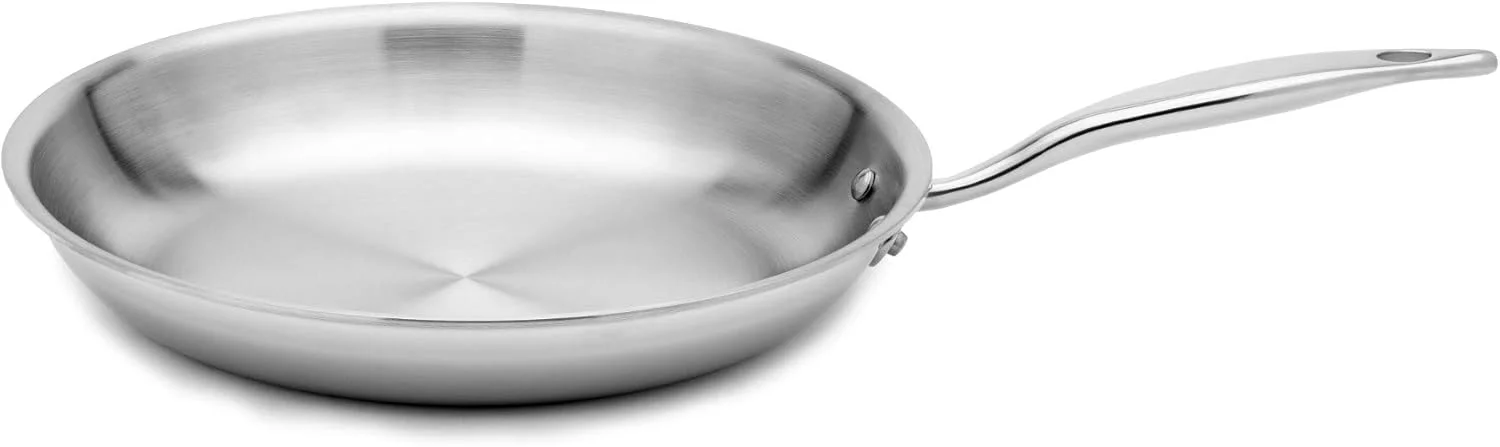 تابه استیل هریتیج سایز 12 اینچ | ساخت آمریکا | تابه 316Ti تقویت شده با تیتانیوم با دسته خنک شونده | تابه تمام روکش استیل ضد زنگ با ساختار 5 لایه | مناسب برای اجاق های القایی و غیر سمی تابه استیل هریتیج سایز 12 اینچ | ساخت آمریکا | تابه 316Ti تقویت شده با تیتانیوم با دسته خنک شونده | تابه تمام روکش استیل ضد زنگ با ساختار 5 لایه | مناسب برای اجاق های القایی و غیر سمی