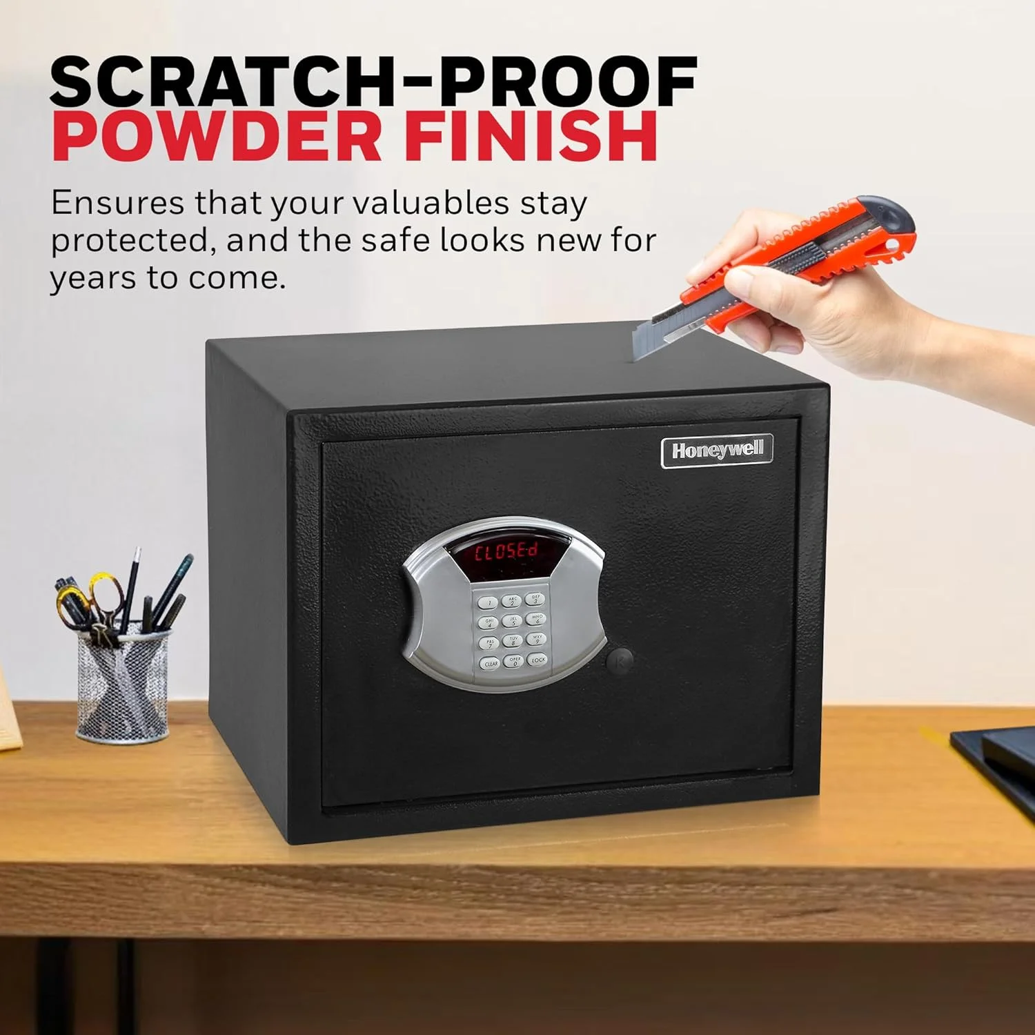 گاوصندوق امنیتی کوچک فولادی هانیول مدل 5103 با قفل دیجیتال، 0.84 فوت مکعب، 14.6 کیلوگرم، مشکی کوچک گاوصندوق امنیتی کوچک فولادی هانیول مدل 5103 با قفل دیجیتال، 0.84 فوت مکعب، 14.6 کیلوگرم، مشکی کوچک