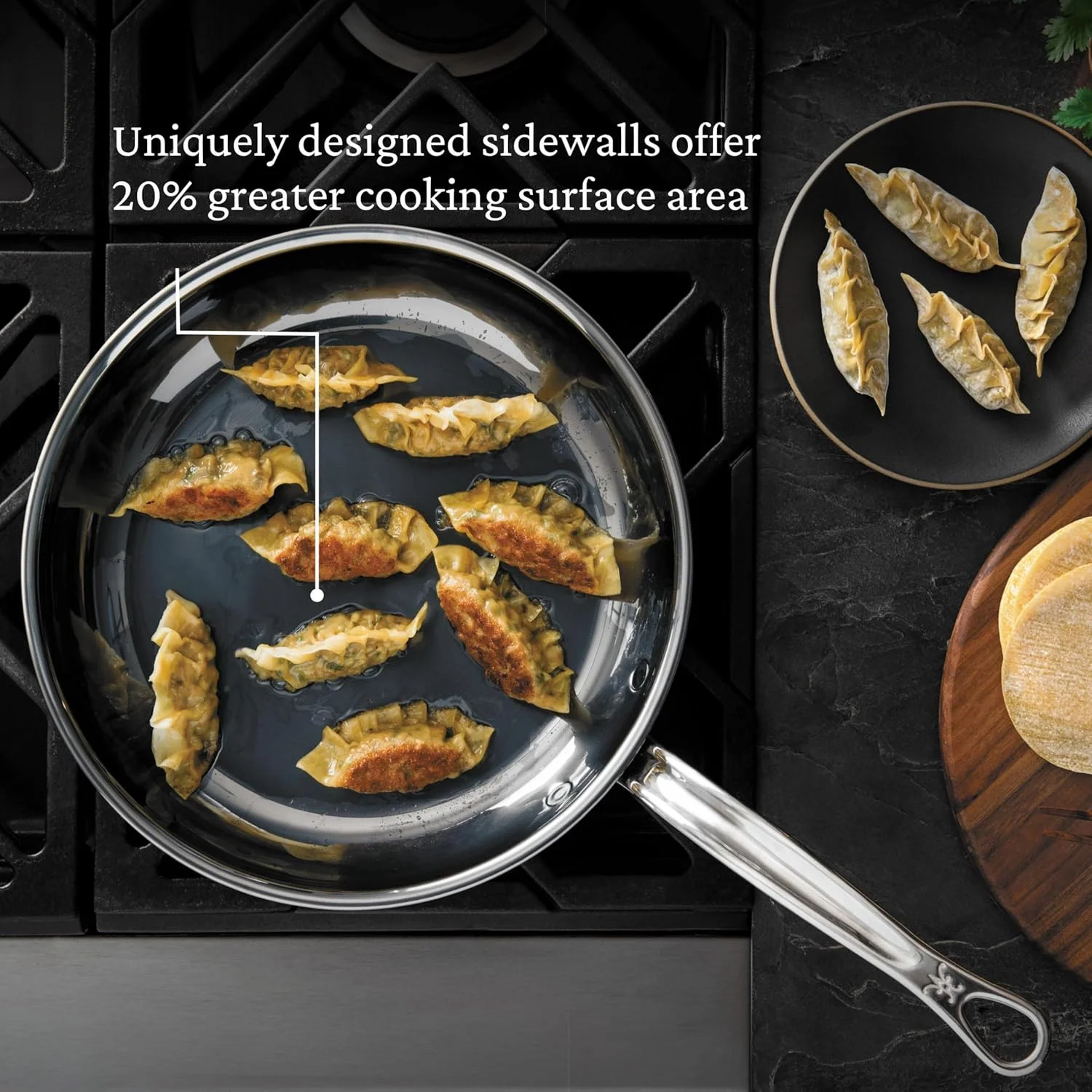 هستان - مجموعه نانوباند - تابه استیل ضد زنگ تیتانیومی 8.5 اینچی - پخت و پز تمیز بدون مواد سمی، PFAS و مواد شیمیایی، سازگار با اجاق گاز القایی