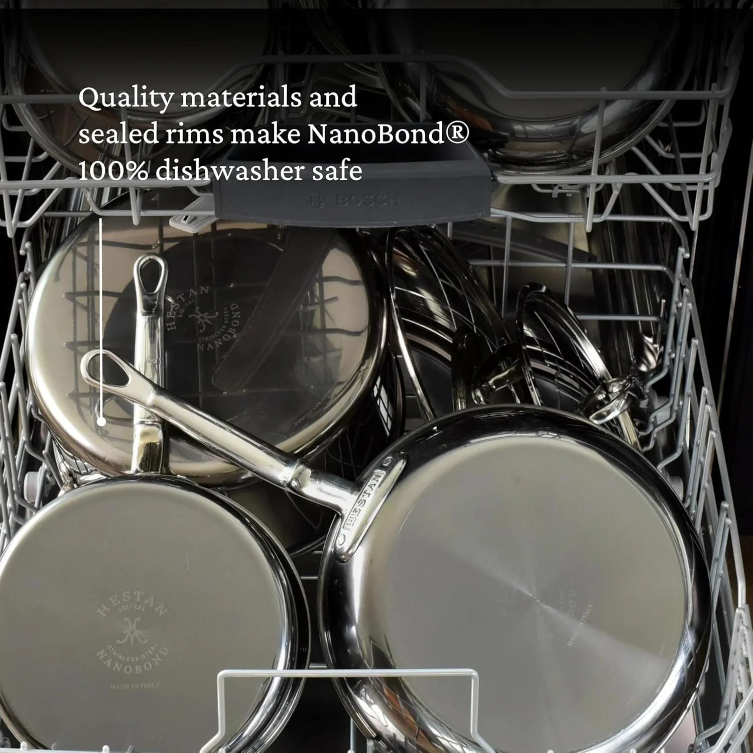 هستان - مجموعه نانوباند - تابه استیل ضد زنگ تیتانیومی 8.5 اینچی - پخت و پز تمیز بدون مواد سمی، PFAS و مواد شیمیایی، سازگار با اجاق گاز القایی