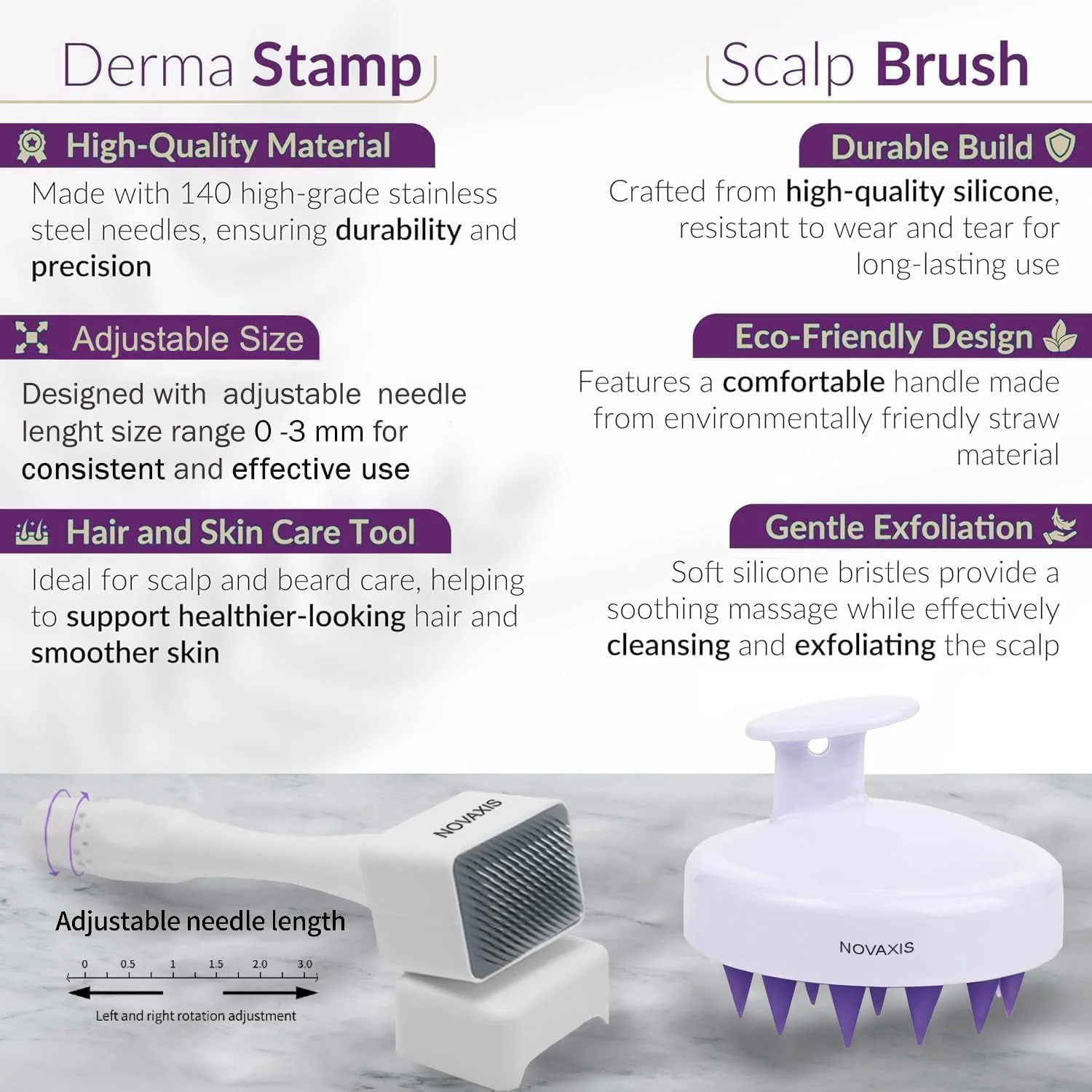 ابزار اصلی میکرونیدلینگ درما و ماساژور پوست سر - قلم زیبایی حرفه ای و قابل تنظیم برای زنان و مردان - کیت 2 در 1 جایگزین درمارولر (سفید) ابزار اصلی میکرونیدلینگ درما و ماساژور پوست سر - قلم زیبایی حرفه ای و قابل تنظیم برای زنان و مردان - کیت 2 در 1 جایگزین درمارولر (سفید)