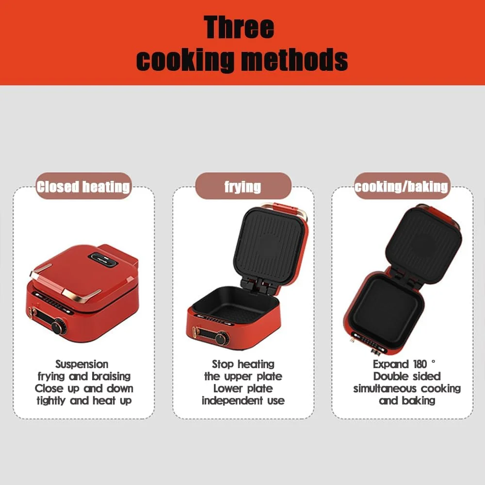 تابه برقی و ماهیتابه GZRLVVIN با درب شیشه ای، پوشش نچسب، توان 1800 وات، کنترل دمای قابل تنظیم، 12 در 10 اینچ، تاشو، مناسب پیک نیک و دورهمی خانوادگی، قرمز تابه برقی و ماهیتابه GZRLVVIN با درب شیشه ای، پوشش نچسب، توان 1800 وات، کنترل دمای قابل تنظیم، 12 در 10 اینچ، تاشو، مناسب پیک نیک و دورهمی خانوادگی، قرمز