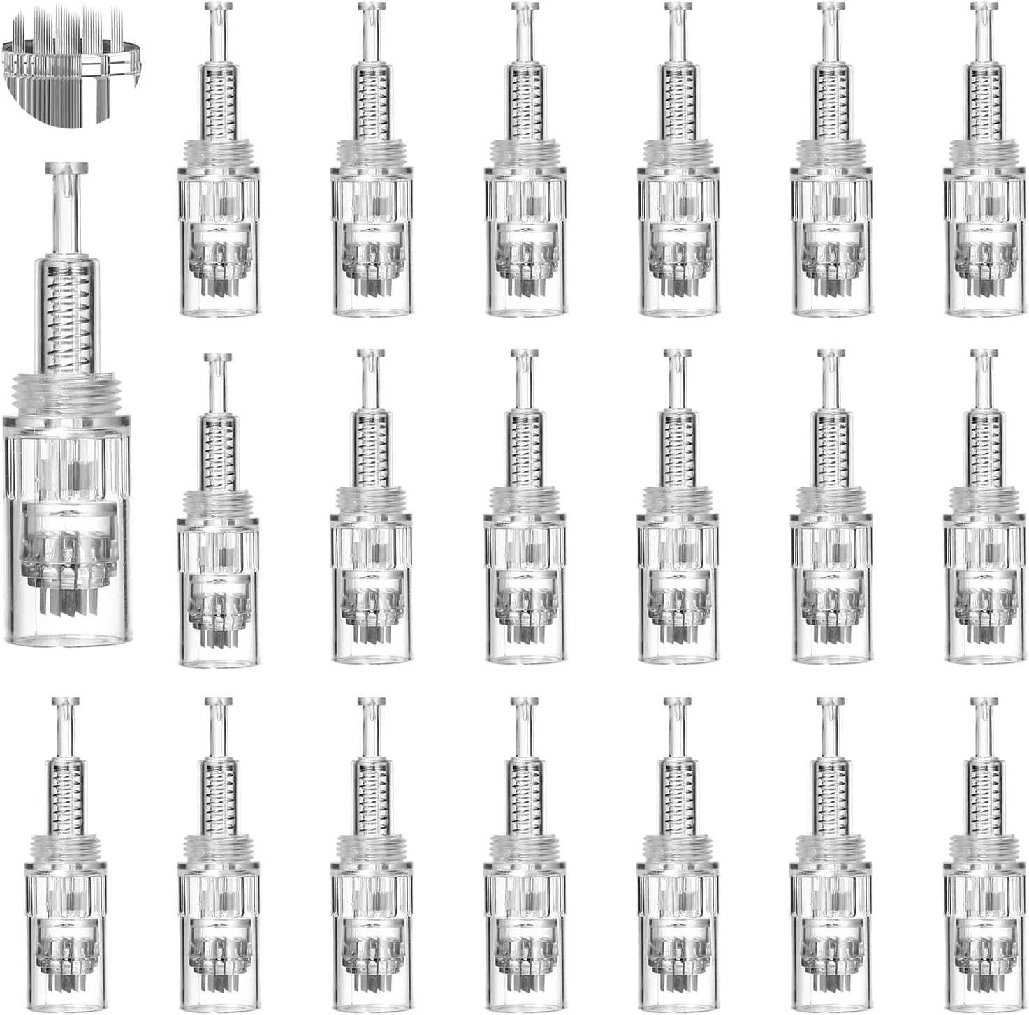 بسته 20 عددی سوزن های میکرونیدلینگ Kapokr، سوزن های مارپیچی 36 پین، جایگزین قلم میکرونیدلینگ، سوزن های جهانی قلم نیدلینگ، قلم سوزن میکرو، دستگاه میکرونیدلینگ بسته بندی شده به صورت جداگانه