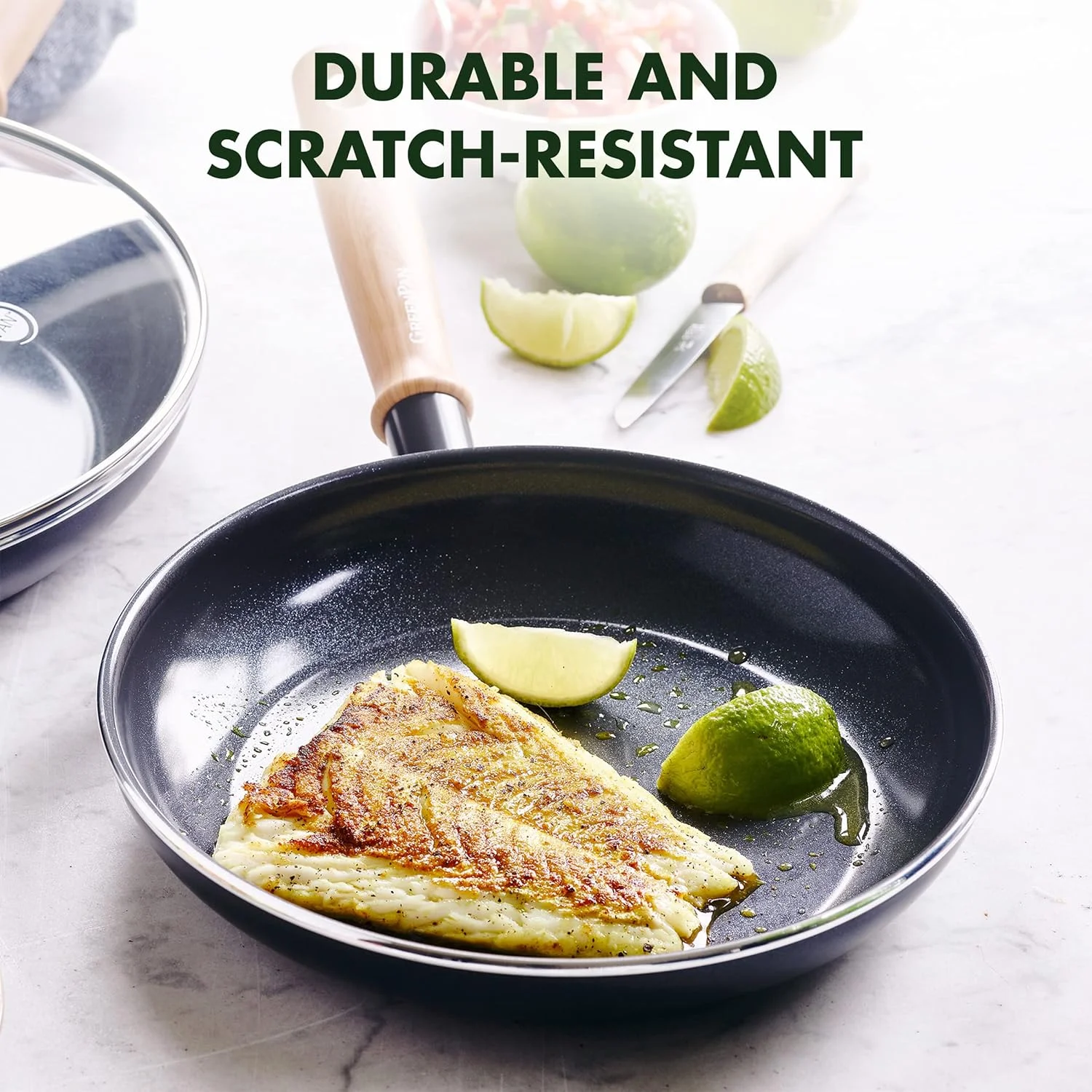 ست تابه نچسب سرامیکی سالم گرین پن مدل هادسون، سایز 9.5 و 11 اینچ، دسته با طرح چوب قدیمی، فاقد PFAS، قابل شستشو در ماشین ظرفشویی، مشکی ست تابه نچسب سرامیکی سالم گرین پن مدل هادسون، سایز 9.5 و 11 اینچ، دسته با طرح چوب قدیمی، فاقد PFAS، قابل شستشو در ماشین ظرفشویی، مشکی