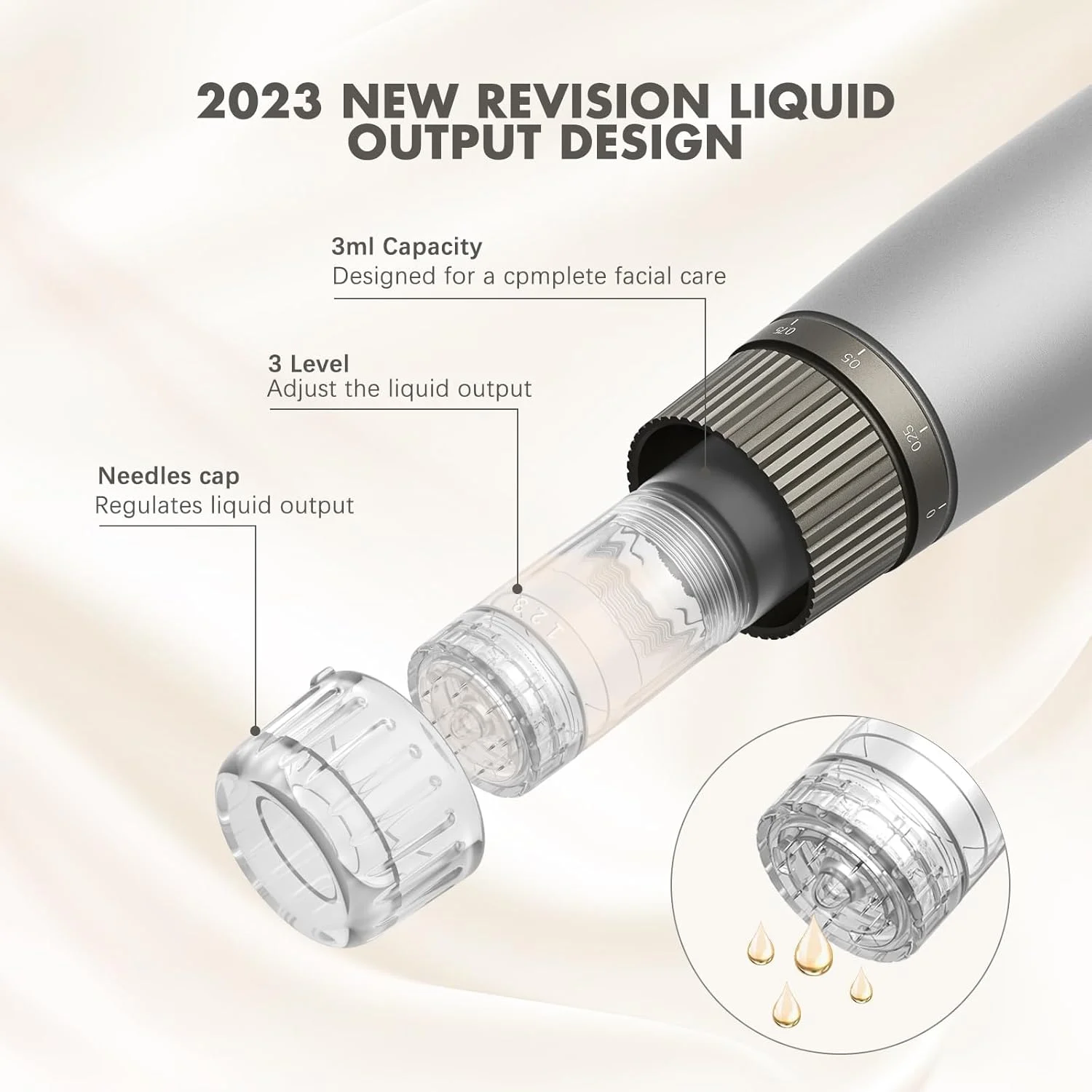 قلم میکرونیدلینگ بی سیم حرفه ای Excefore، میکرونیدلینگ بی سیم سرم اتوماتیک با کارتریج های 12 پین، 6 سطح سرعت 0-1.0 میلی متر میکرونیدلینگ قابل تنظیم، کیت قلم زیبایی حرفه ای خانگی