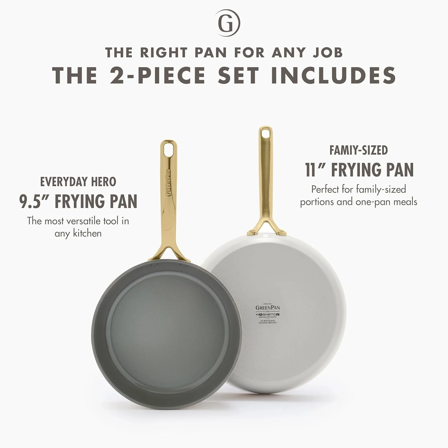 ست تابه 2 تکه گرین پن GP5، سایز 9.5 و 11 اینچ، آلومینیوم سخت آنودایز شده با پوشش نچسب سرامیکی سالم و بدون PFAS، دسته های شامپاین، سطح صاف، مناسب برای اجاق های القایی، قابل شستشو در ماشین ظرفشویی و استفاده در فر، رنگ خاک رس ست تابه 2 تکه گرین پن GP5، سایز 9.5 و 11 اینچ، آلومینیوم سخت آنودایز شده با پوشش نچسب سرامیکی سالم و بدون PFAS، دسته های شامپاین، سطح صاف، مناسب برای اجاق های القایی، قابل شستشو در ماشین ظرفشویی و استفاده در فر، رنگ خاک رس