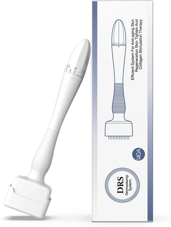 درما استامپ استیل ضد زنگ DRS با 140 سوزن قابل تنظیم - قلم میکرونیدلینگ حرفه ای برای خانم ها و آقایان - درما استامپ میکرونیدلینگ