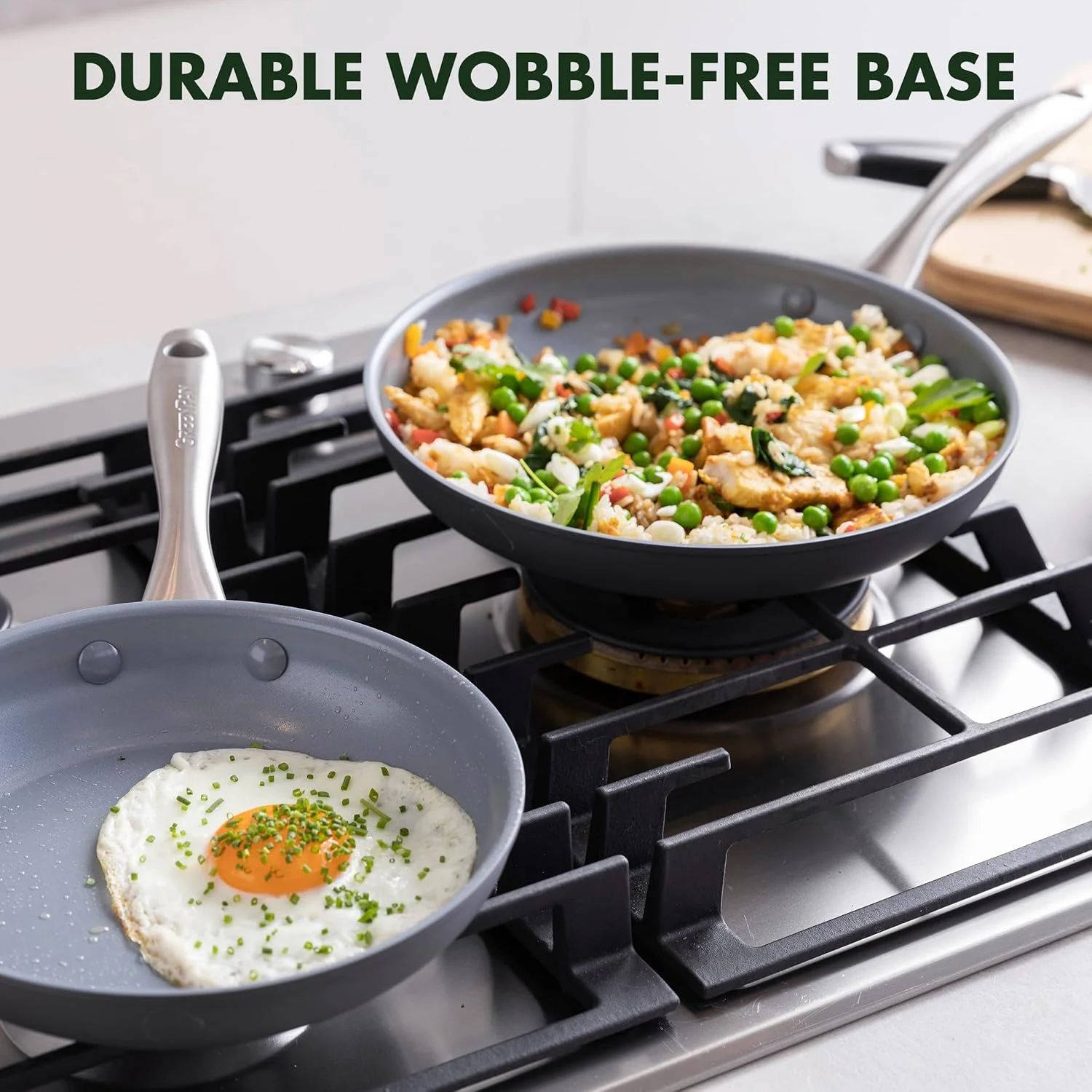 GreenPan Lima Healthy Ceramic Nonstick, 8" 10" and 12" Frying Pan Skillet Set, Gray GreenPan Lima Healthy Ceramic Nonstick, 8" 10" and 12" Frying Pan Skillet Set, Gray