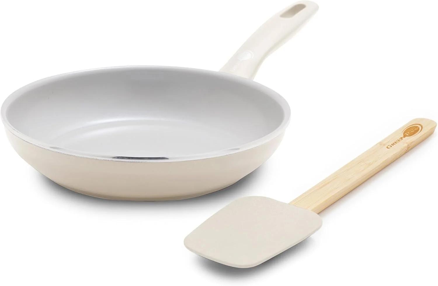 تابه نچسب سرامیکی سالم گرین پن Dover، تابه سرخ کردنی 8 اینچی با کفگیر، بدون PFAS، قابل شستشو در ماشین ظرفشویی، دسته با طراحی ارگونومیک، سفید کرمی تابه نچسب سرامیکی سالم گرین پن Dover، تابه سرخ کردنی 8 اینچی با کفگیر، بدون PFAS، قابل شستشو در ماشین ظرفشویی، دسته با طراحی ارگونومیک، سفید کرمی